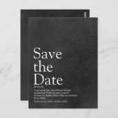 Save the Date Definition eines einfachen Chalkboar Postkarte (Vorne/Hinten)