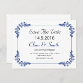 Save the Date dekorative Grenzkarte Ankündigungspostkarte (Vorne/Hinten)