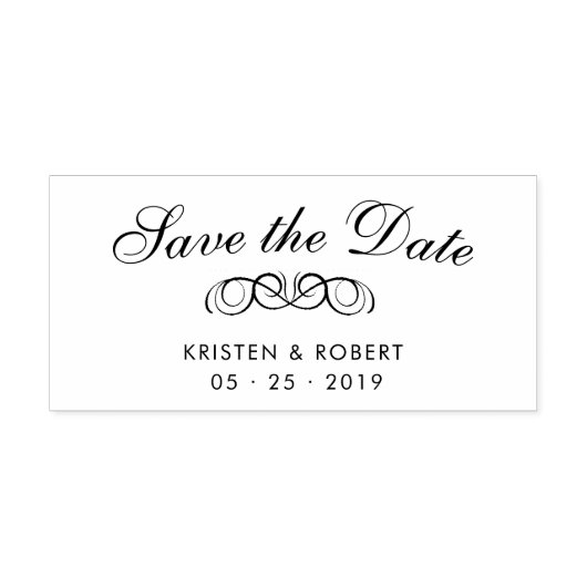 Save the Date dekorative Script-Briefmarke Permastempel (Design)