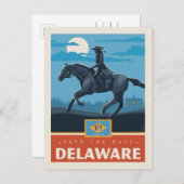 Save The Date | Delaware Einladungspostkarte (Vorne/Hinten)