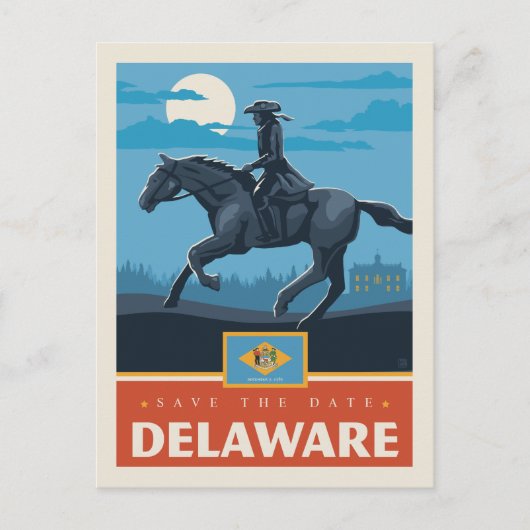 Save The Date | Delaware Einladungspostkarte (Vorderseite)