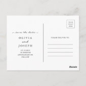 Save The Date | Delikate Schrift und Foto Postkarte (Rückseite)