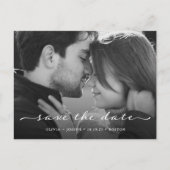 Save The Date | Delikate Schrift und Foto Postkarte (Vorderseite)