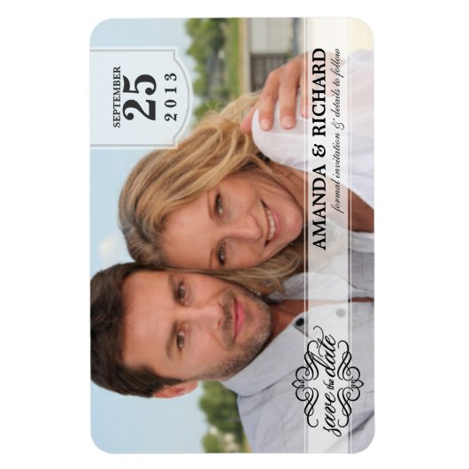 Save the Date - Deluxe Foto-Magnete ohne Grenzen Magnet (Vertikal)