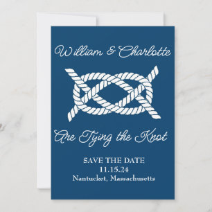 Save the Date den Knoten Nautical tippen Einladung