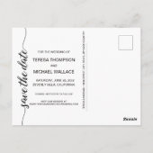 Save the Date der Verlobung für elegantes Skript-F Postkarte (Rückseite)