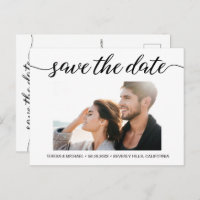 Save the Date der Verlobung für elegantes Skript-F