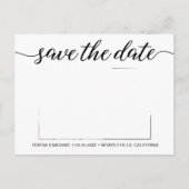 Save the Date der Verlobung für elegantes Skript-F Postkarte (Vorderseite)