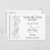 Save the Date Design für Weißblumen (Vorne/Hinten)