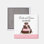 Save the Date Designer Cake Magnet (Vorderseite/Rückseite)