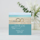 Save the Date Destination Beach Wedding Einladung (Stehend Vorderseite)