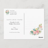 Save the Date Dezember 2022 Blush Floral Gold Chic Postkarte (Rückseite)