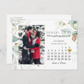 Save the Date Dezember 2022 Botanisches Elegantes Postkarte (Vorne/Hinten)