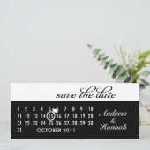 Save the Date Diamond Calendar Grid (schwarz) (Stehend Vorderseite)