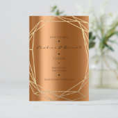 Save the Date Diamond Gold Coral Black Monogram (Stehend Vorderseite)