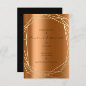 Save the Date Diamond Gold Coral Black Monogram (Vorne/Hinten)