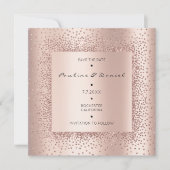 Save the Date Diamond Rose Gold Crystals Monogram (Vorderseite)