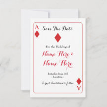 Save the Date Diamonds spielen Karten Hochzeit lad