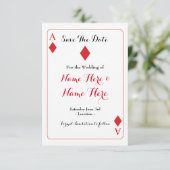 Save the Date Diamonds spielen Karten Hochzeit lad (Stehend Vorderseite)