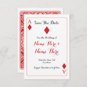 Save the Date Diamonds spielen Karten Hochzeit lad (Vorne/Hinten)