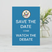 Save the Date die Party Einladung der Debatte verf (Stehend Vorderseite)