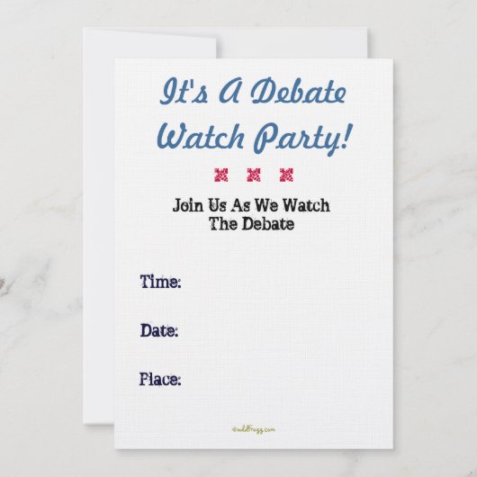 Save the Date die Party Einladung der Debatte verf (Rückseite)