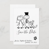 Save the Date Dog Lover Doodle Figures (Vorne/Hinten)