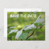 Save The Date Dogwood Flower Photo  Ankündigungspostkarte (Vorne/Hinten)