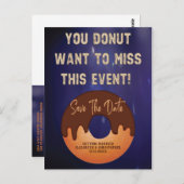 Save the Date Donut Neon Event Wedding Postkarte (Vorne/Hinten)