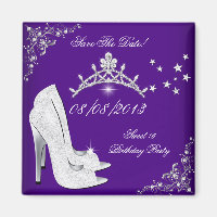 Save the Date Dunkle Lila High Heels Schuhe Tiara