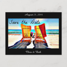 Save the Date Duo Stühle Ankündigungspostkarte