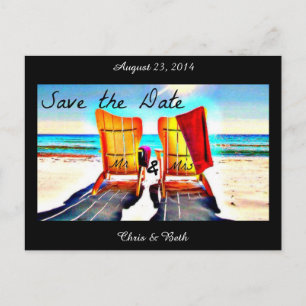 Save the Date Duo Stühle Ankündigungspostkarte