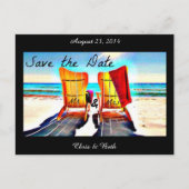 Save the Date Duo Stühle Ankündigungspostkarte (Vorderseite)