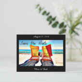 Save the Date Duo Stühle Ankündigungspostkarte (Stehend Vorderseite)