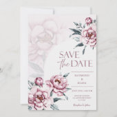 Save the Date Dusky Pink Peony Wedding (Vorderseite)