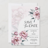 Save the Date Dusky Pink Peony Wedding (Vorderseite)