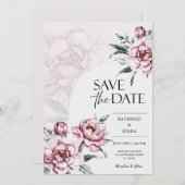 Save the Date Dusky Pink Peony Wedding (Vorne/Hinten)