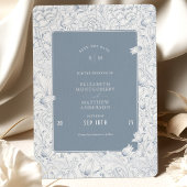 Save The Date Dusty Blue Elegance Tulips Einladung