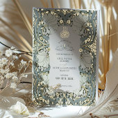 Save the Date Dusty Blue Islamic Morris Folieneinladung