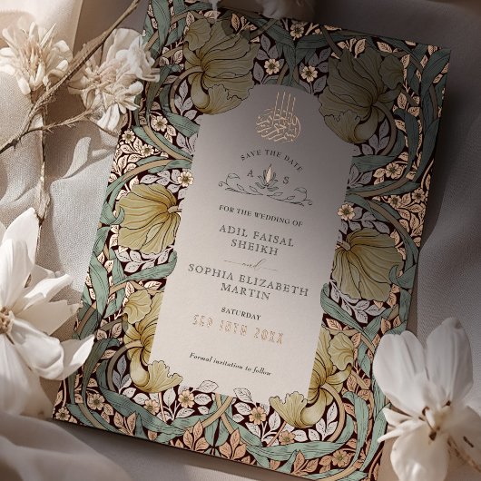 Save the Date Dusty Blue Islamic Morris Folieneinladung