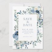 Save the Date, Dusty Blue Save the Date Einladung (Vorderseite)