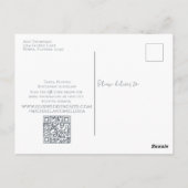 Save the Date Dusty Blue Wedding Foto QR Code Postkarte (Rückseite)