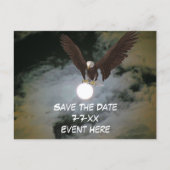 Save The Date Eagle Full Moon  Ankündigungspostkarte (Vorderseite)