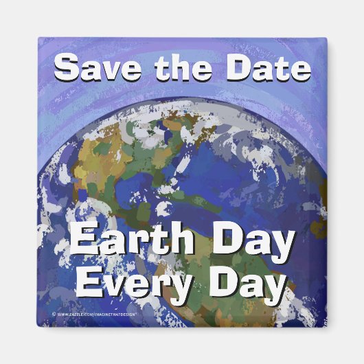 Save the Date Earth Day Magnet (Vorne)