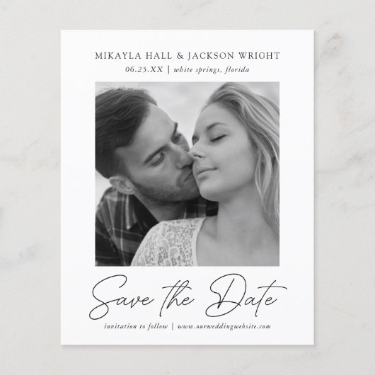 Save the Date Easy Edit Classy Lässig Script Foto (Vorderseite)
