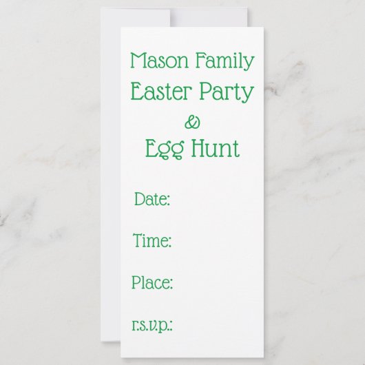 Save the Date Eier und Blume Einladung (Rückseite)