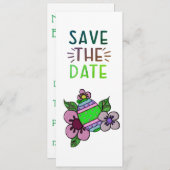 Save the Date Eier und Blume Einladung (Vorne/Hinten)