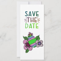 Save the Date Eier und Blume Einladung
