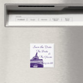 Save the Date Eiffelturm Lila Magnet (In Situ (Geschirrspüler))