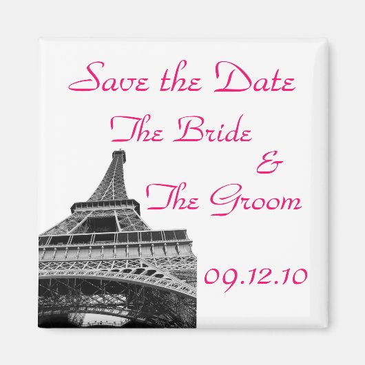 Save the Date Eiffelturm Magnet (Vorne)